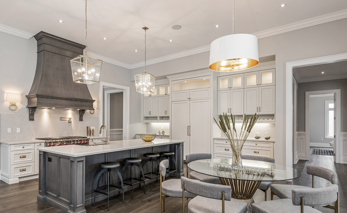 Open-concept kitchen with a large island