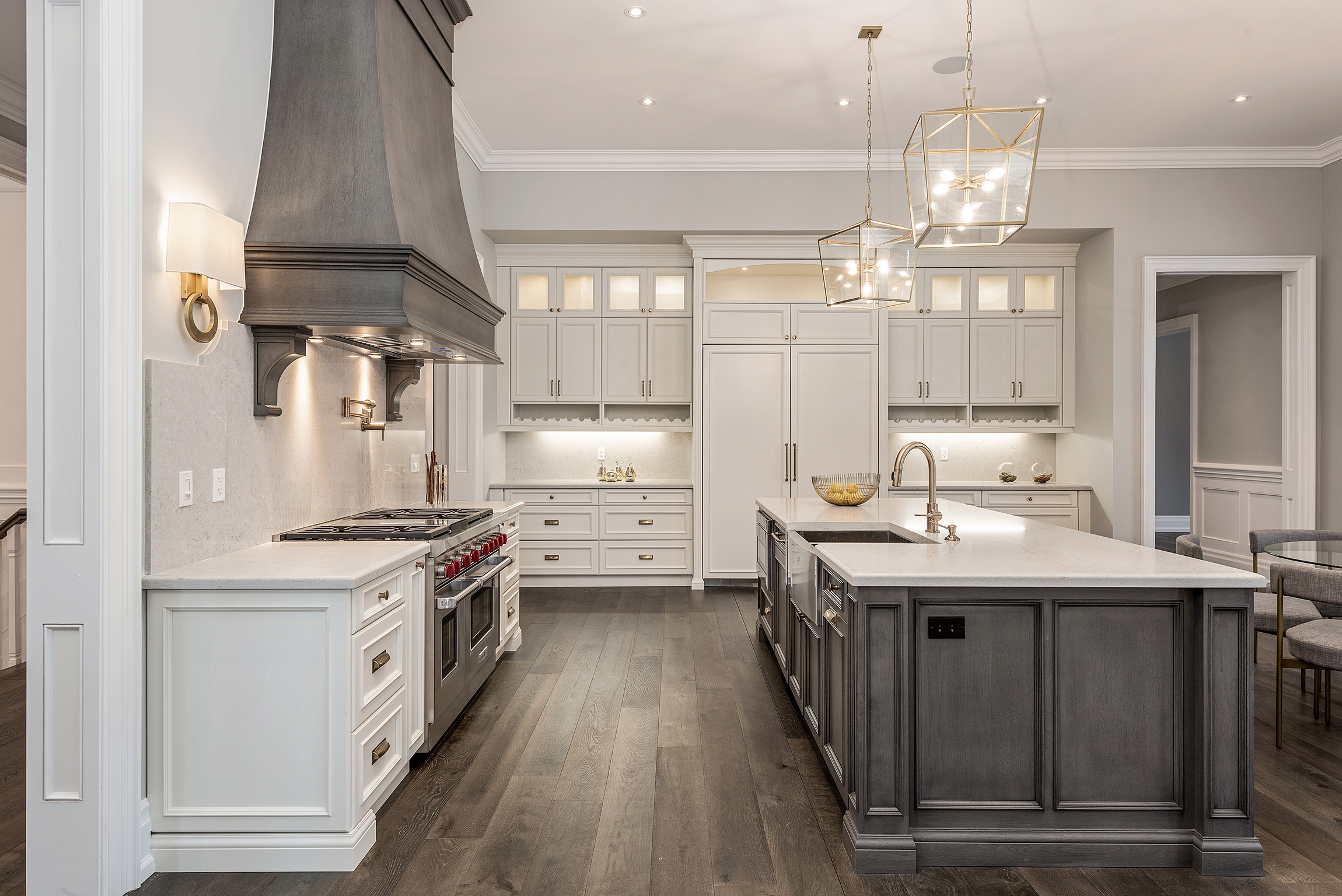 Open-concept kitchen with a large island